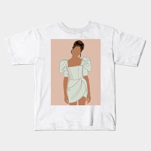 Illustration of a silhouette of a girl in a dress Kids T-Shirt